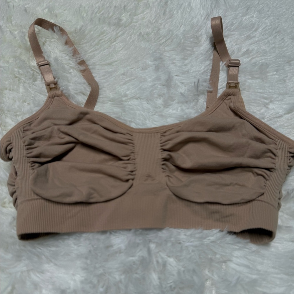 SKIMS Seamless Nursing Bralette in Tan